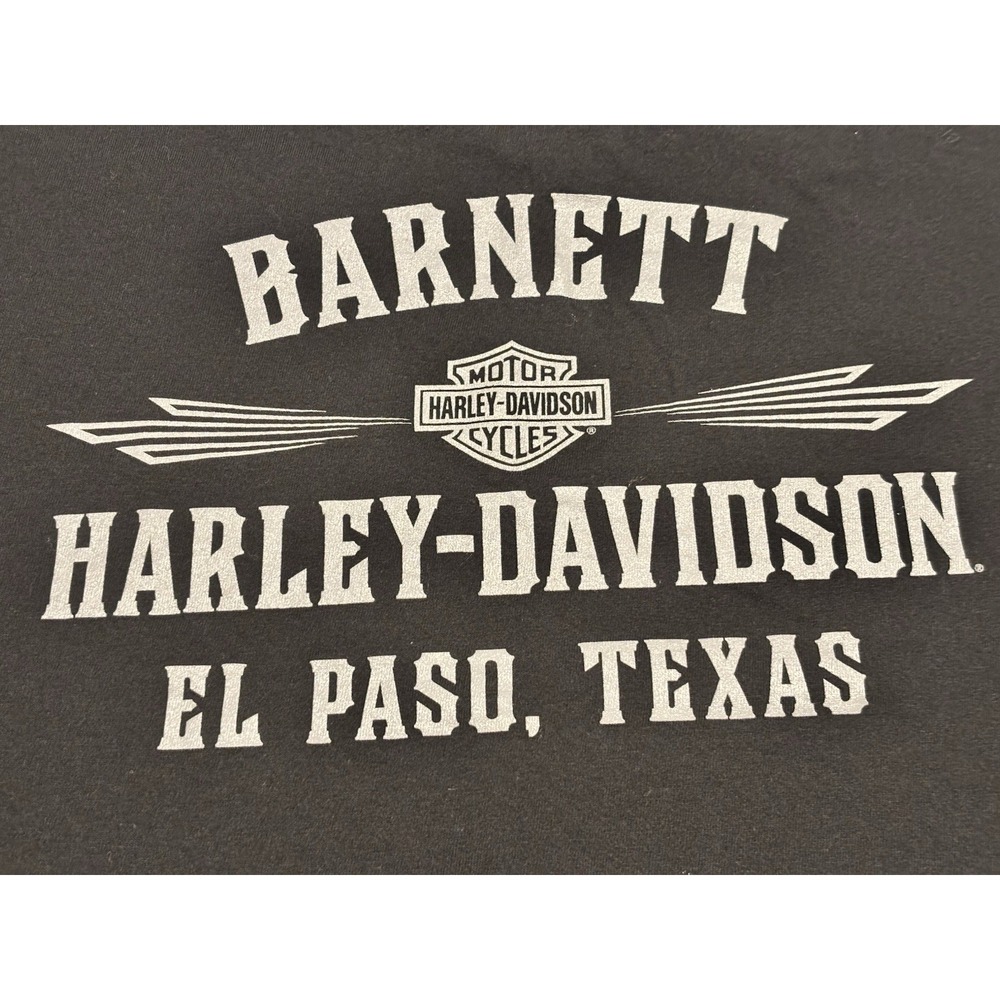 Harley Davidson Men's Black Short Sleeve T-Shirt El Paso TX Barnett Sz XL Logo - Picture 7 of 9
